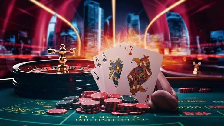 Live American Roulette wheel at jingga888 with professional croupier at the table